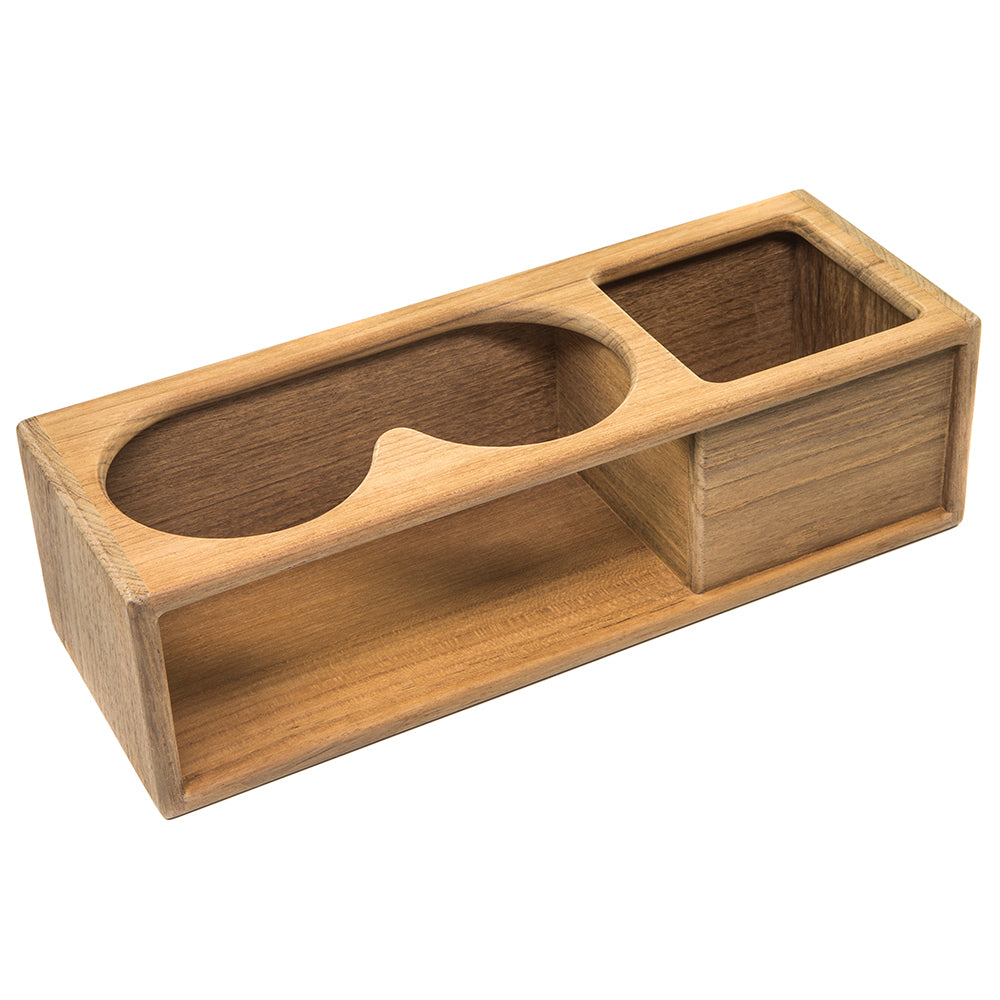 Whitecap Teak Two Insulated Drink/Binocular Rack w/Tray - Deckhand Marine Supply