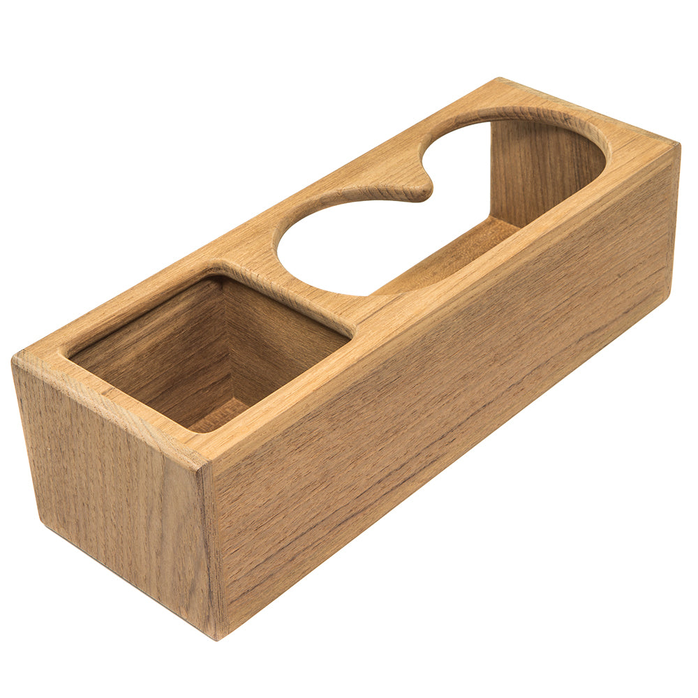 Whitecap Teak Two Insulated Drink/Binocular Rack w/Tray - Deckhand Marine Supply