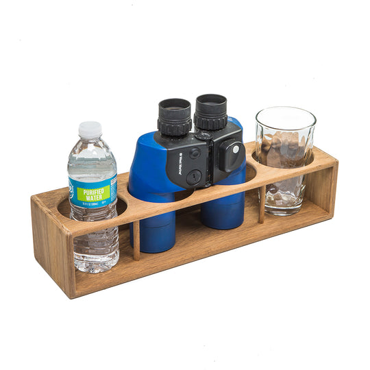 Whitecap Teak Four Insulated Drink/Binocular Rack - Deckhand Marine Supply
