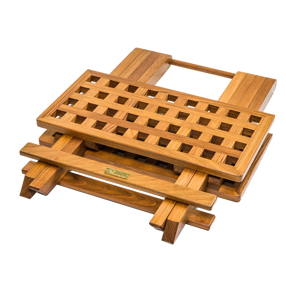 Whitecap Teak Grate Top Fold-Away Table - Deckhand Marine Supply