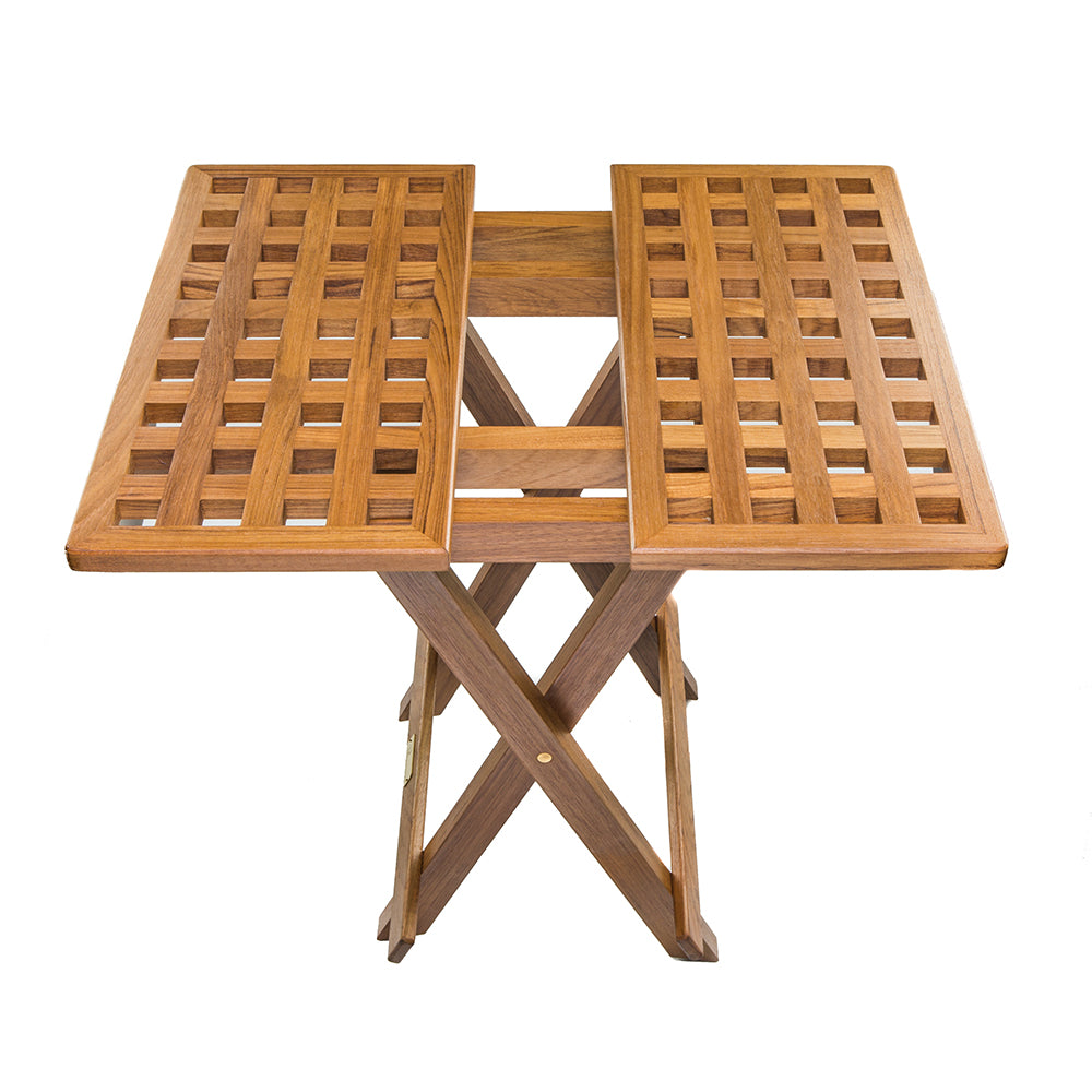 Whitecap Teak Grate Top Fold-Away Table - Deckhand Marine Supply