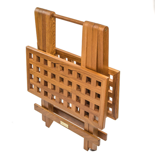 Whitecap Teak Grate Top Fold-Away Table - Deckhand Marine Supply