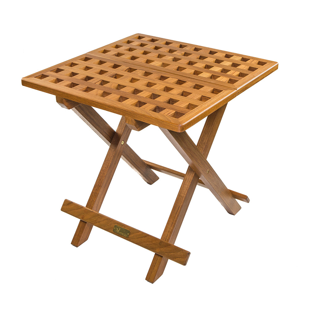 Whitecap Teak Grate Top Fold-Away Table - Deckhand Marine Supply