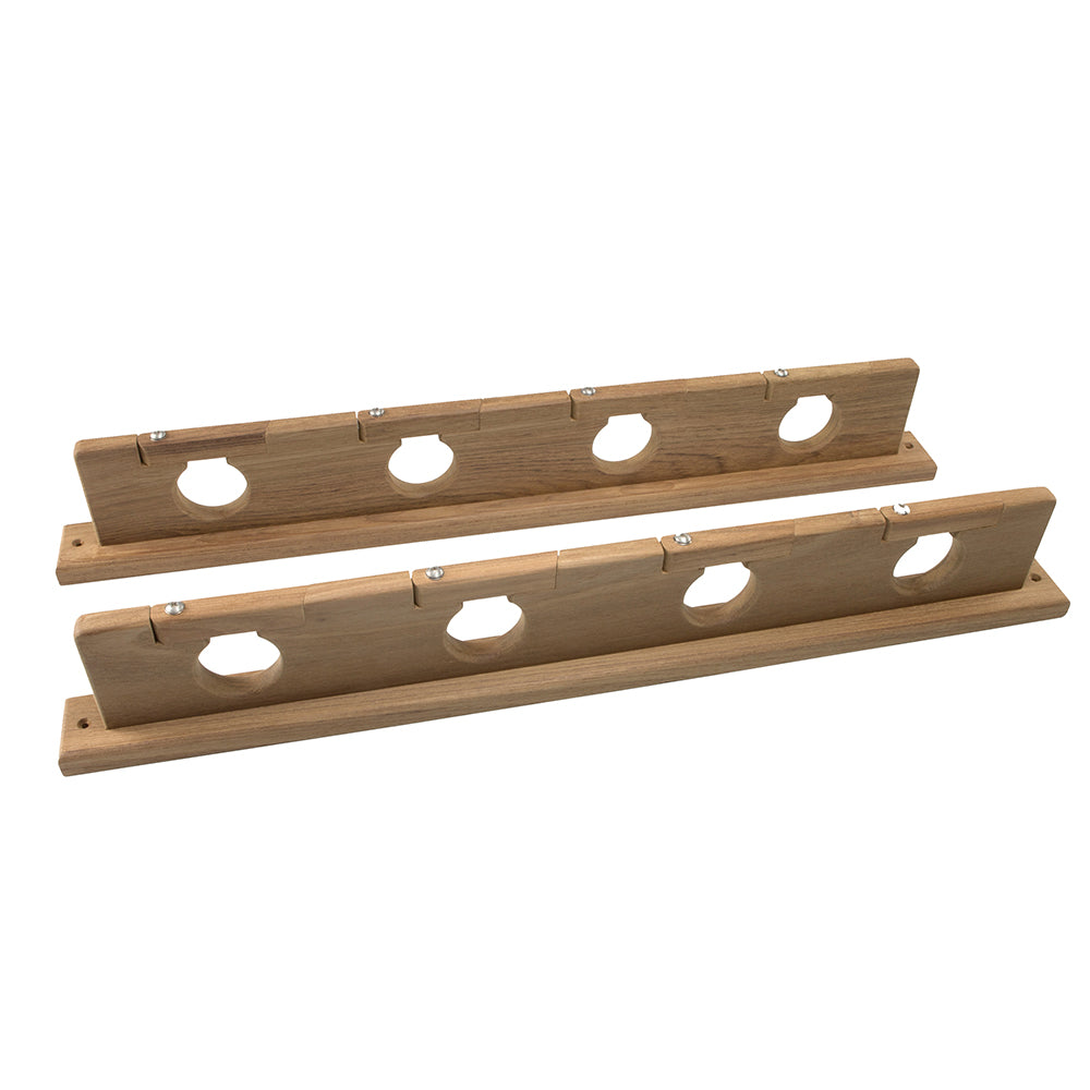 Whitecap Teak Lock-In Four-Rod Storage Rack - Deckhand Marine Supply