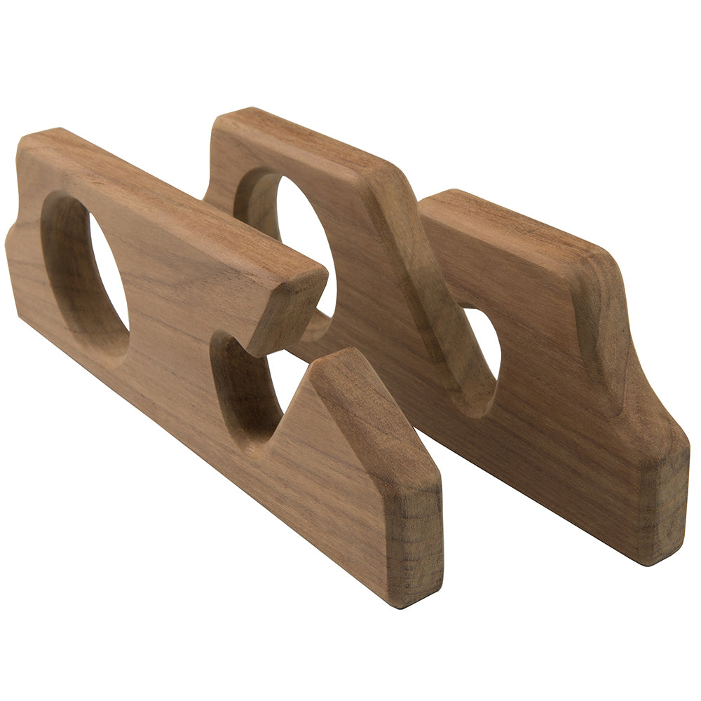 Whitecap Teak Two-Rod Storage Rack - Pair - Deckhand Marine Supply