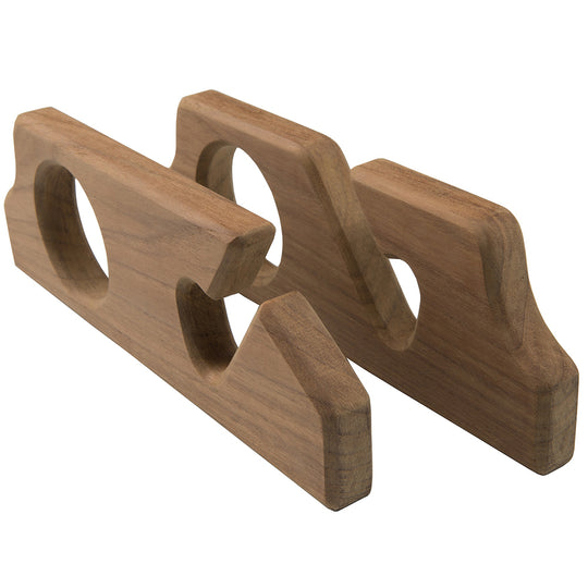 Whitecap Teak Two-Rod Storage Rack - Pair - Deckhand Marine Supply