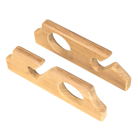 Whitecap Teak Two-Rod Storage Rack - Pair - Deckhand Marine Supply