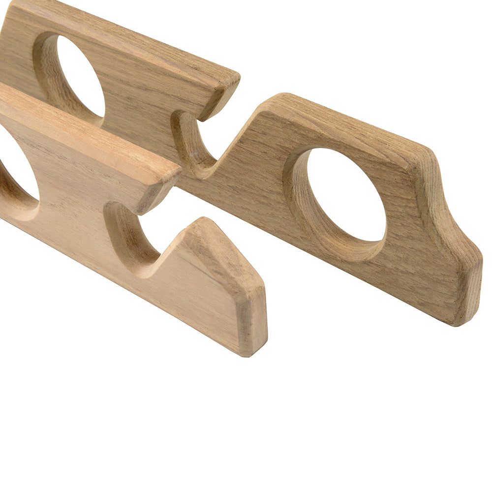 Whitecap Teak Six-Rod Storage Rack - Pair - Deckhand Marine Supply