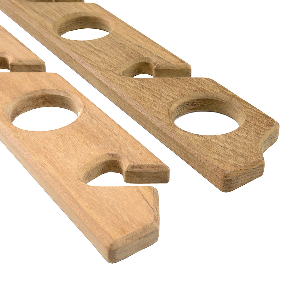 Whitecap Teak Six-Rod Storage Rack - Pair - Deckhand Marine Supply