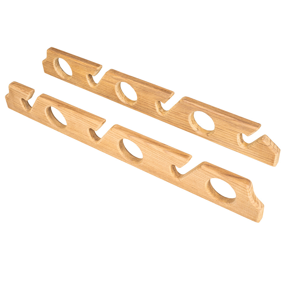 Whitecap Teak Six-Rod Storage Rack - Pair - Deckhand Marine Supply