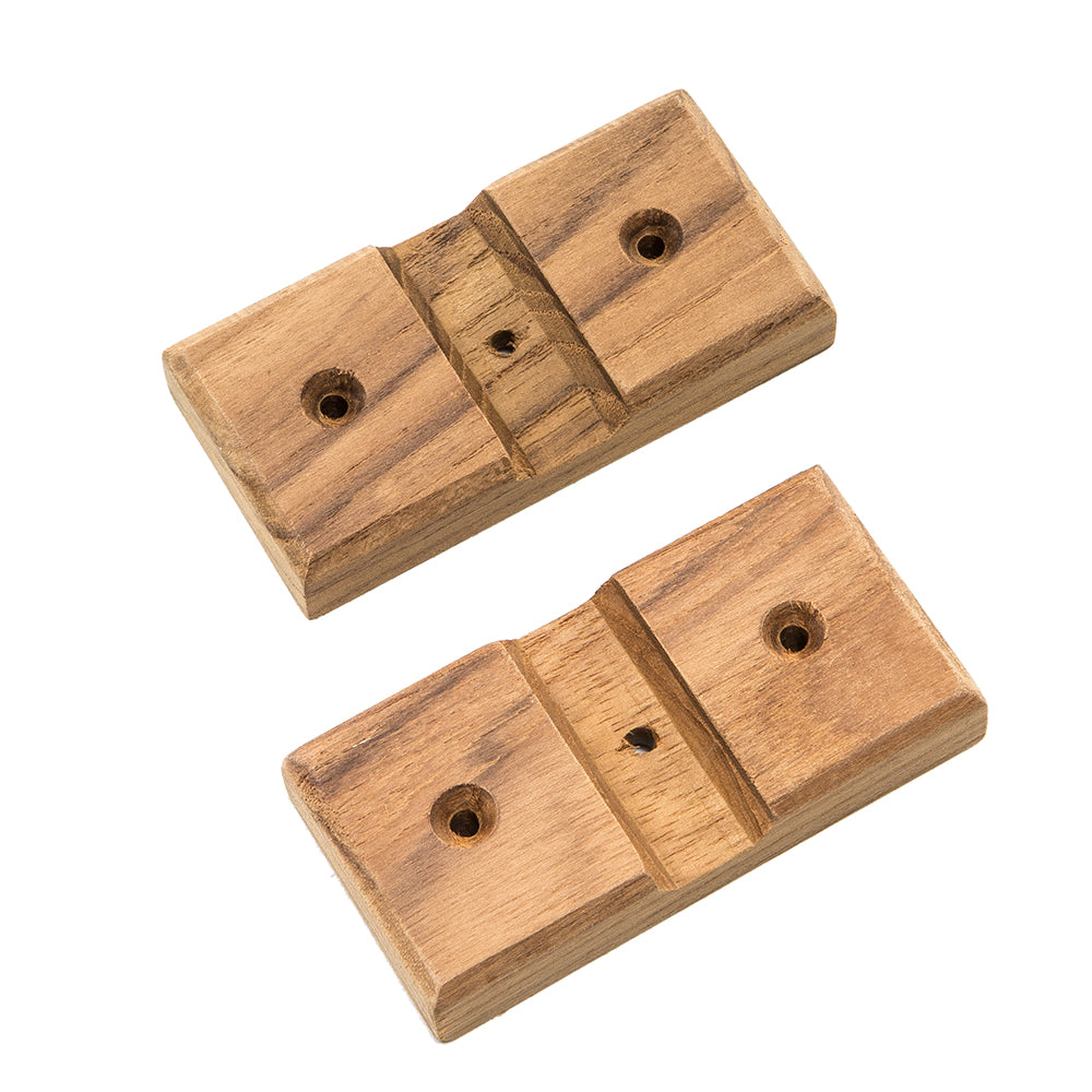 Whitecap Teak Rod Storage Rack Mounting Brackets - Pair - Deckhand Marine Supply