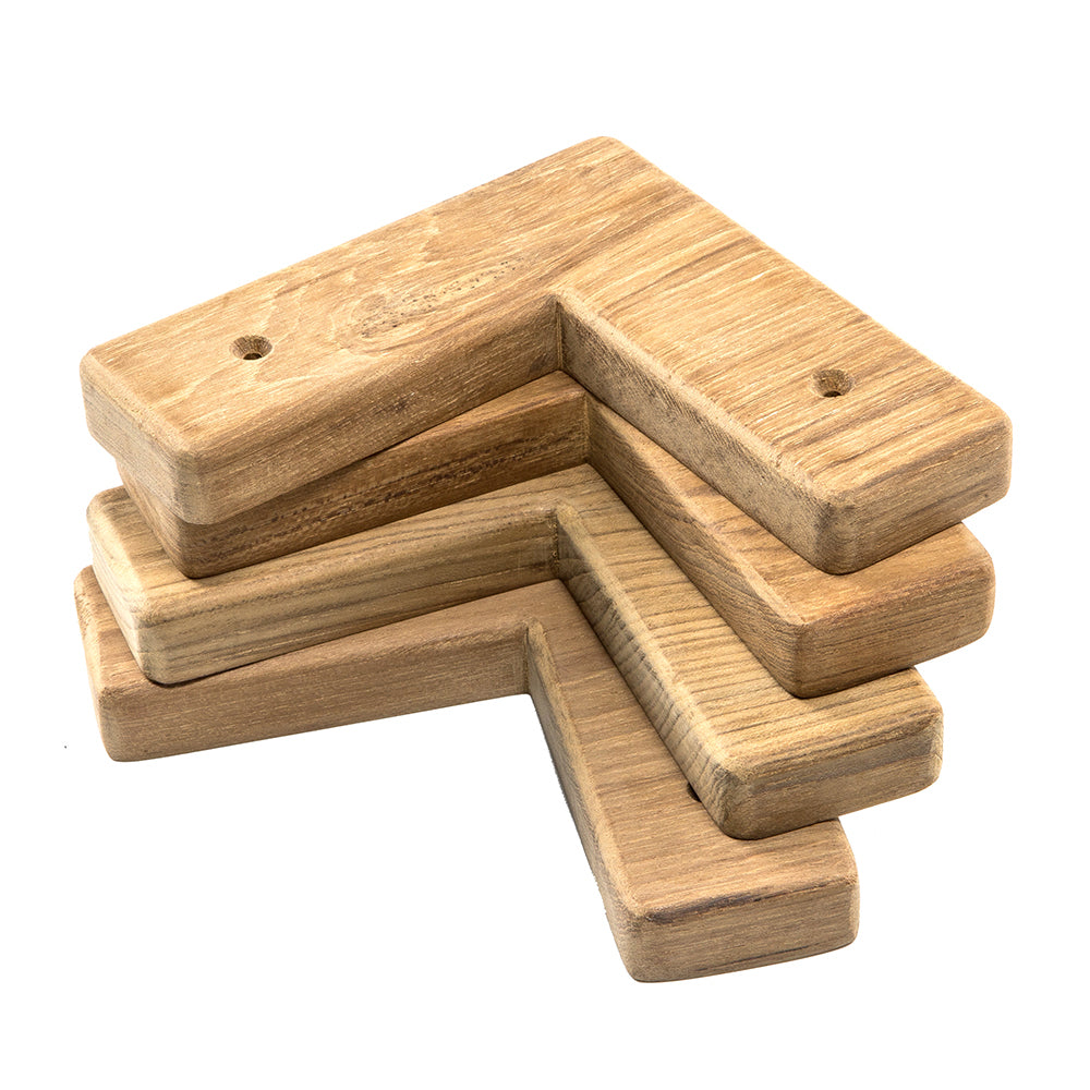 Whitecap Teak Cooler/Box Chocks - 4 Pack - Deckhand Marine Supply