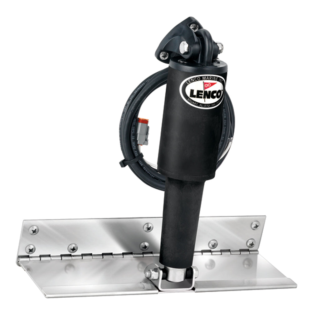 Lenco 4" x 12" Limited Space Trim Tab Kit w/o Switch Kit 12V - Electro-Polished - Short Actuator - Deckhand Marine Supply