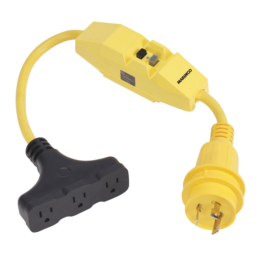 Marinco Dockside 30A to 15A Adapter with GFI - Deckhand Marine Supply