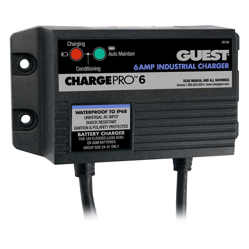 Guest 6A/12V 1 Bank 120V Input On-Board Battery Charger - Deckhand Marine Supply
