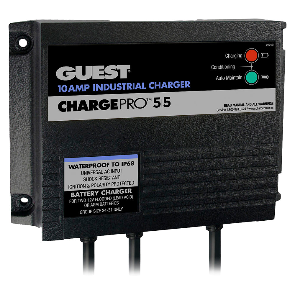 Guest 10AMP - 12/24V 2 Bank 120V Input On-Board Battery Charger - Deckhand Marine Supply