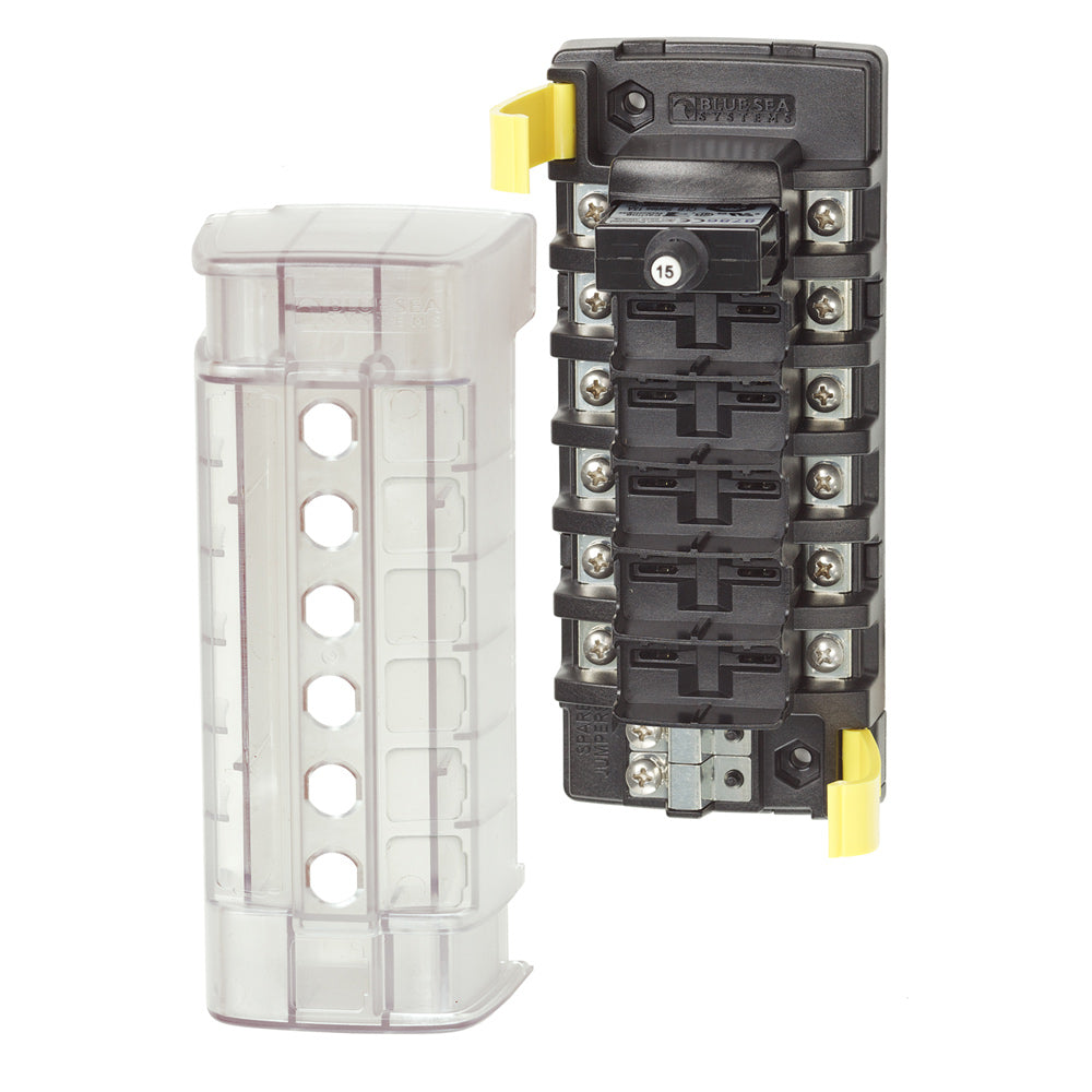 Blue Sea 5050 ST CLB Circuit Breaker Block - 6 Position - Deckhand Marine Supply