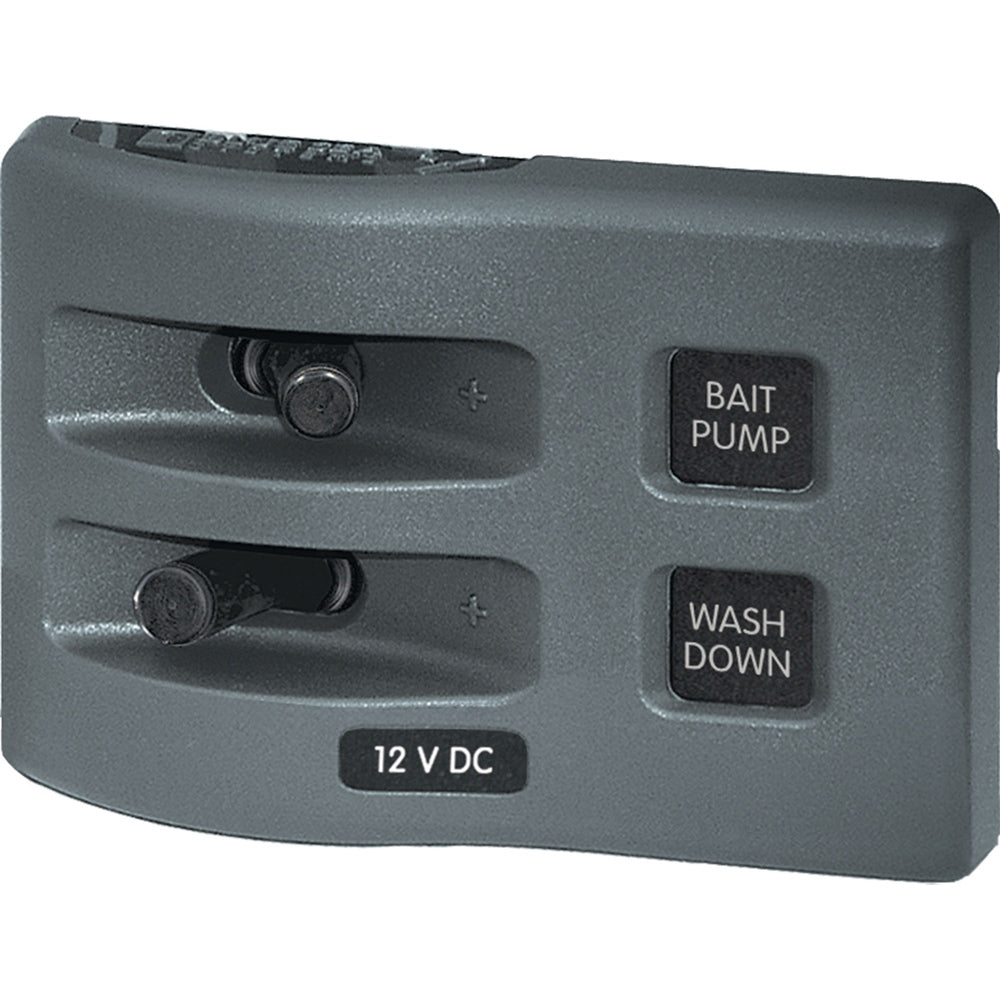 Blue Sea 4303 WeatherDeck 12V DC Waterproof Switch Panel - 2 Position - Deckhand Marine Supply