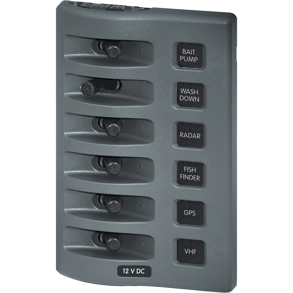 Blue Sea 4307 WeatherDeck 12V DC Waterproof Switch Panel - 6 Position - Deckhand Marine Supply