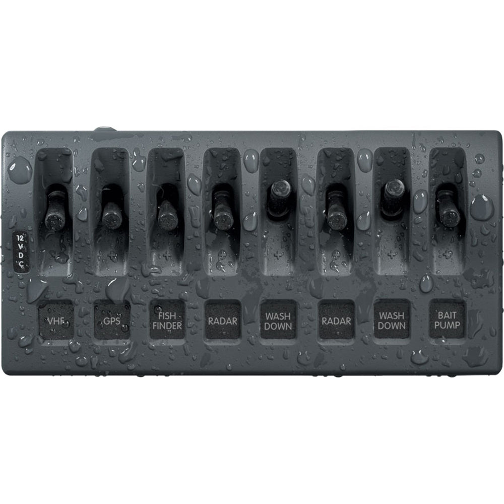 Blue Sea 4309 WeatherDeck 12V DC Waterproof Switch Panel - 8 Position - Deckhand Marine Supply