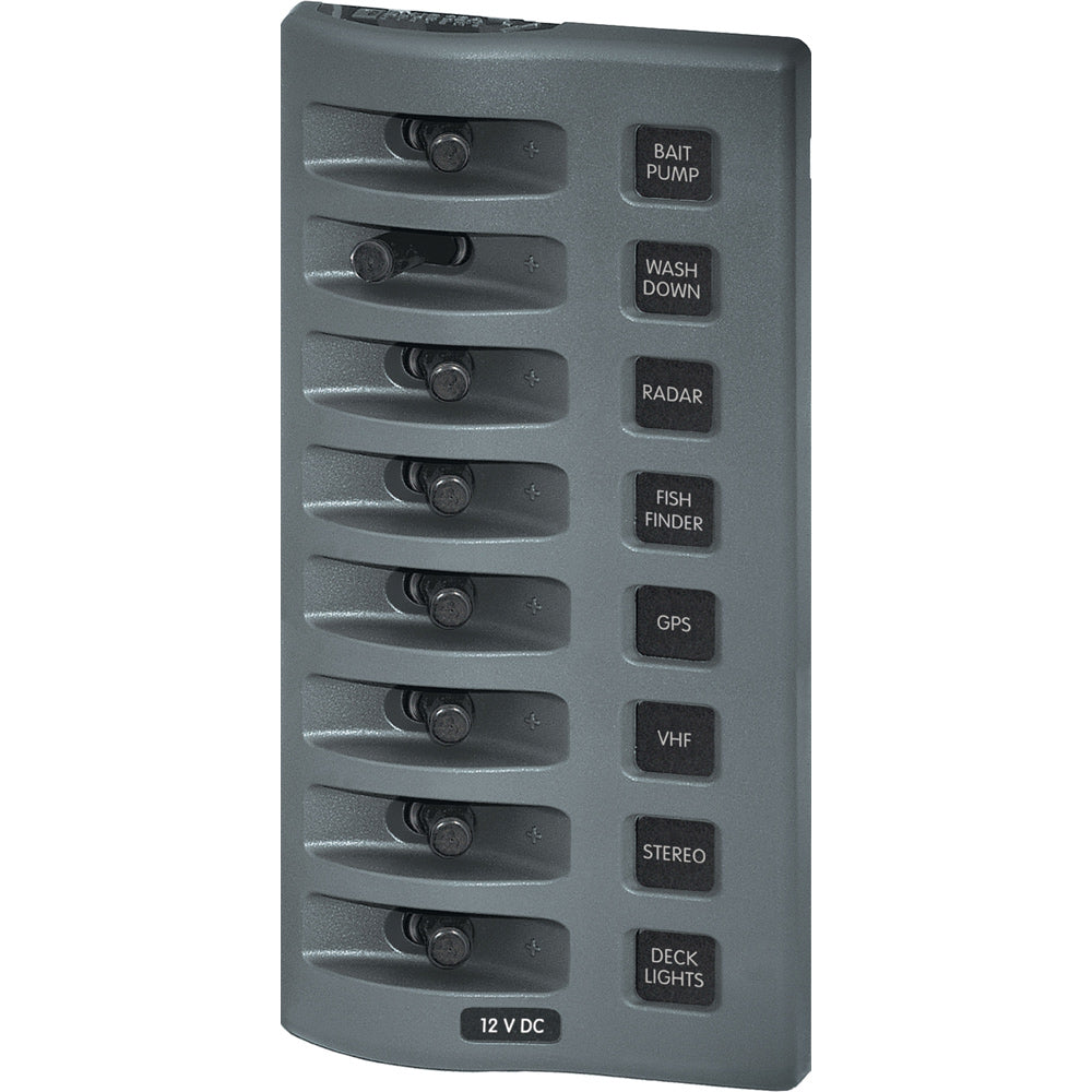 Blue Sea 4309 WeatherDeck 12V DC Waterproof Switch Panel - 8 Position - Deckhand Marine Supply