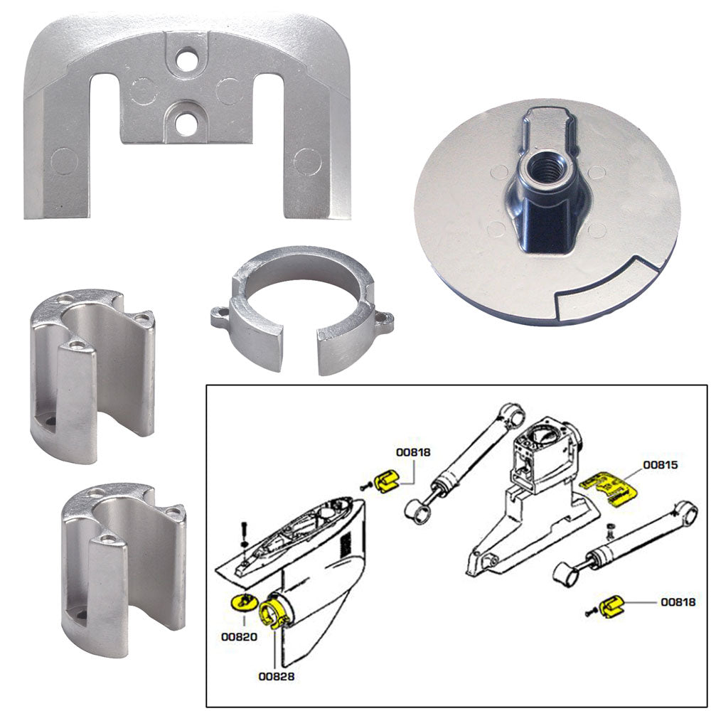 Tecnoseal Anode Kit w/Hardware - Mercury Bravo 1 - Magnesium - Deckhand Marine Supply