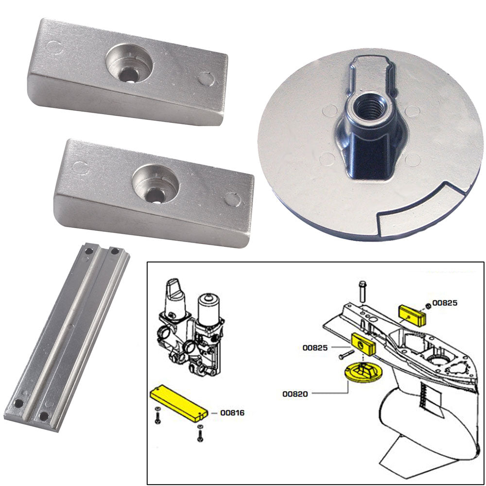 Tecnoseal Anode Kit w/Hardware - Mercury Verado 4 - Magnesium - Deckhand Marine Supply