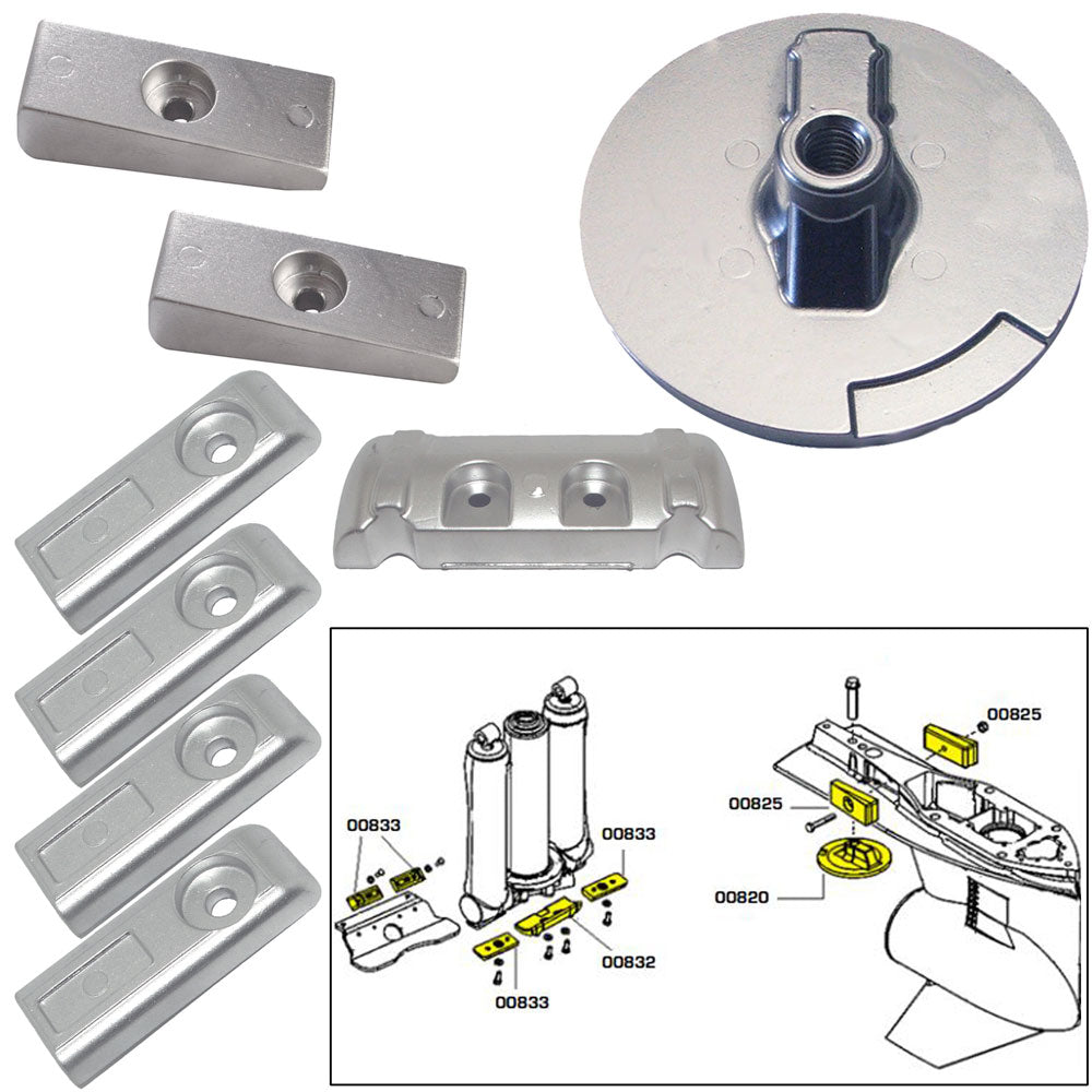 Tecnoseal Anode Kit w/Hardware - Mercury Verado 6 - Aluminum - Deckhand Marine Supply