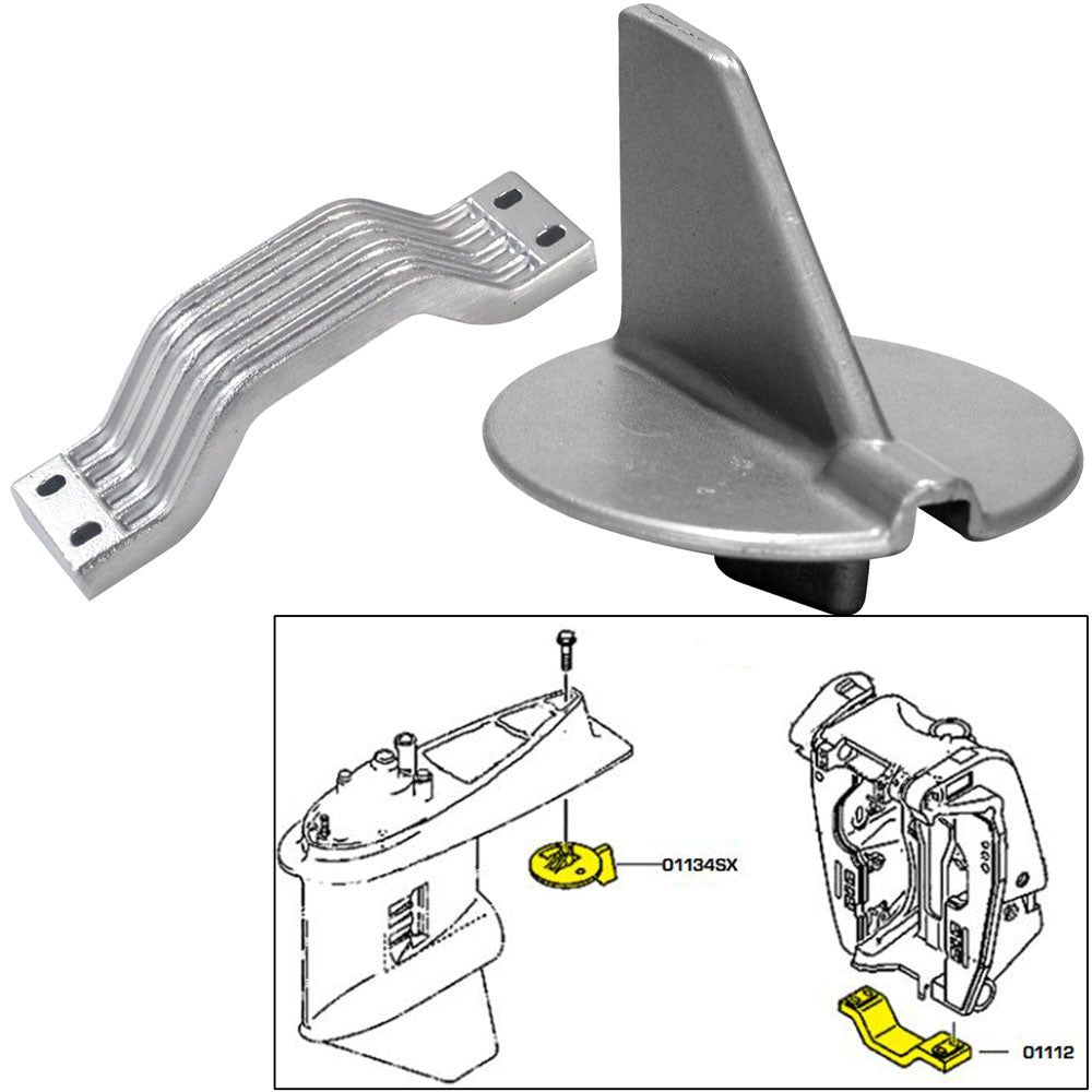 Tecnoseal Anode Kit w/Hardware - Yamaha 150-200HP Left Hand Rotation - Aluminum - Deckhand Marine Supply