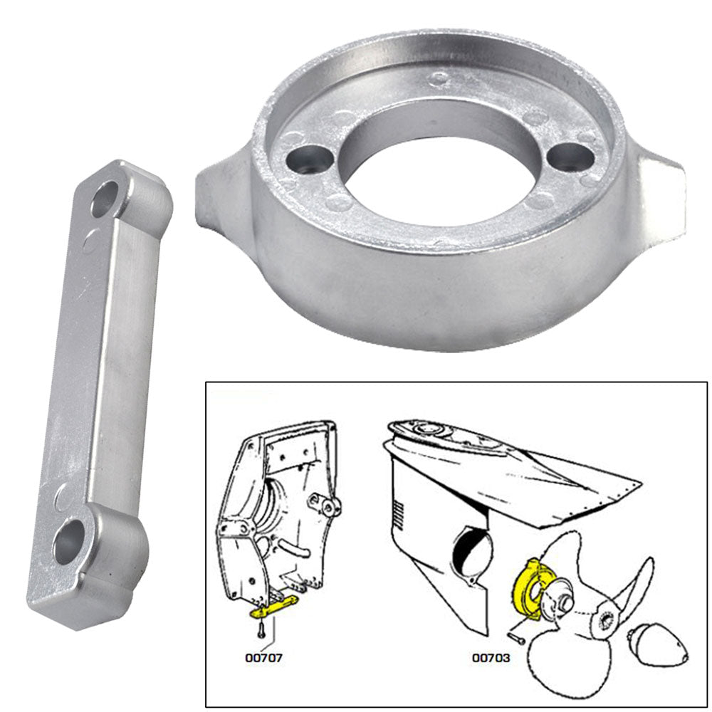 Tecnoseal Anode Kit w/Hardware - Volvo 280 - Aluminum - Deckhand Marine Supply
