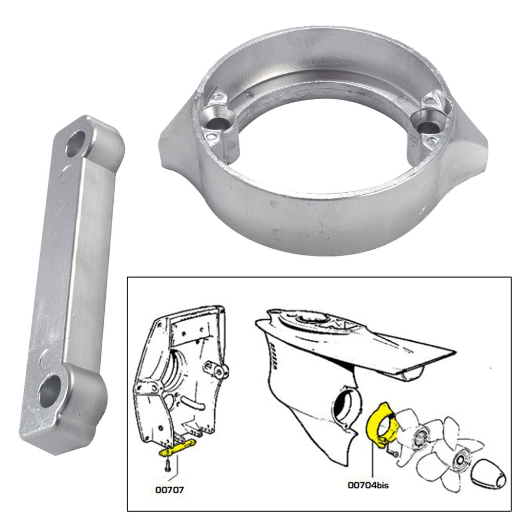 Tecnoseal Anode Kit w/Hardware - Volvo Duo-Prop 280 - Zinc - Deckhand Marine Supply