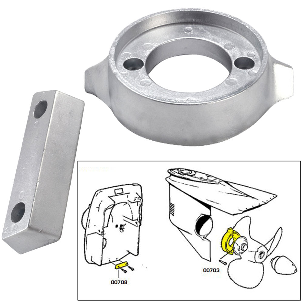 Tecnoseal Anode Kit w/Hardware - Volvo 290 - Zinc - Deckhand Marine Supply