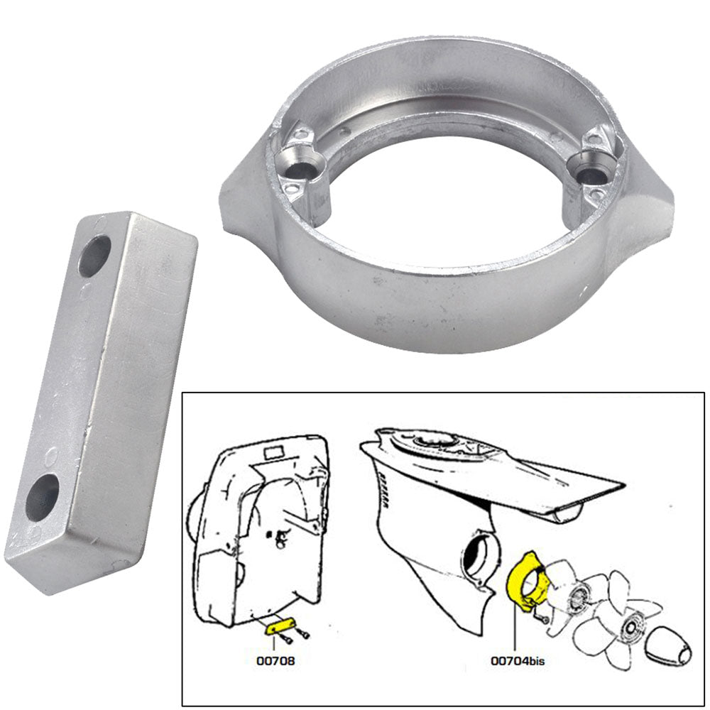 Tecnoseal Anode Kit w/Hardware - Volvo Duo-Prop 290 - Zinc - Deckhand Marine Supply
