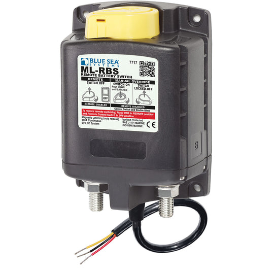 Blue Sea 7717 ML-RBS Remote Battery Switch w/Manual Control Auto-Release - 24V - Deckhand Marine Supply