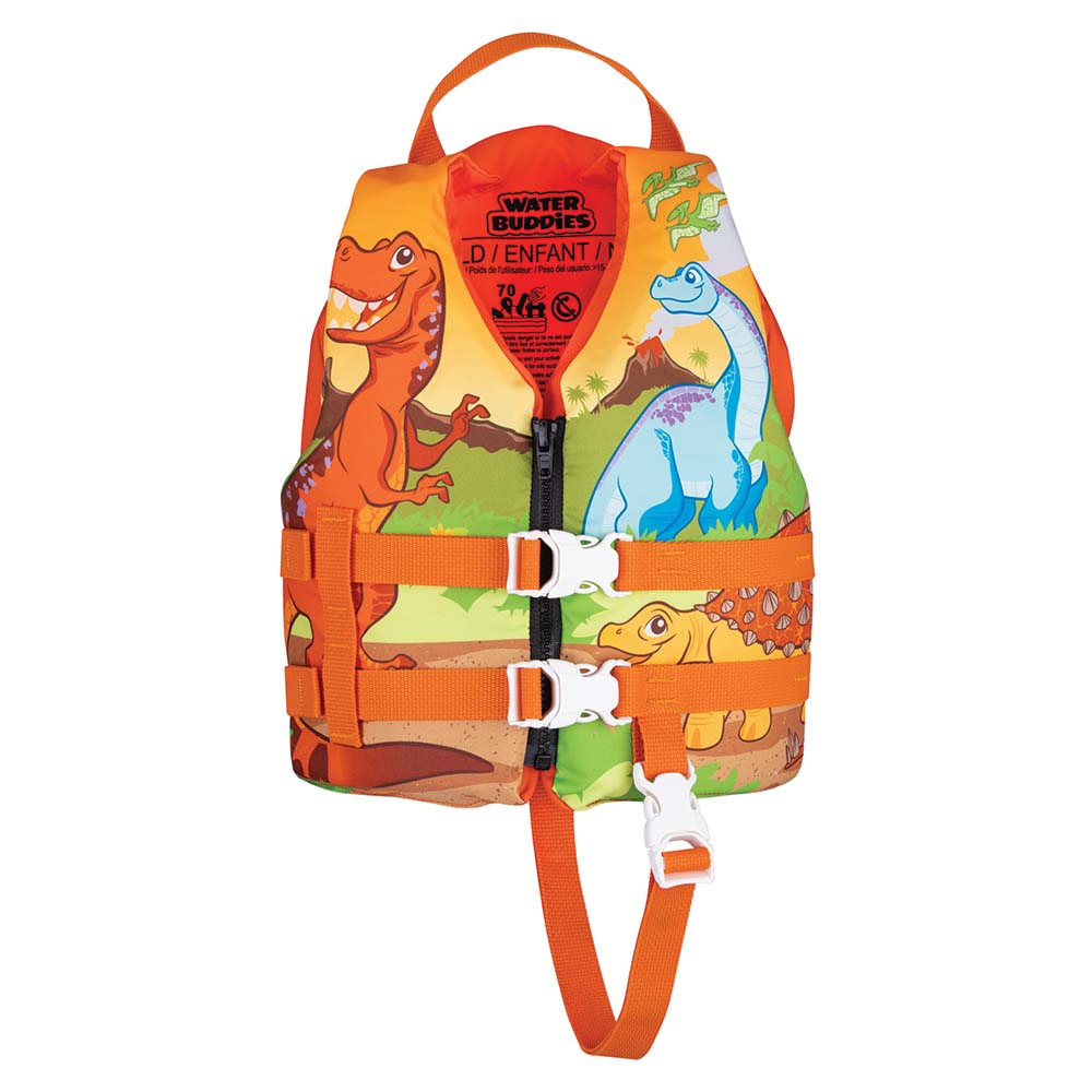 Full Throttle Water Buddies Life Vest - Child 30-50lbs - Dinosaurs - Deckhand Marine Supply