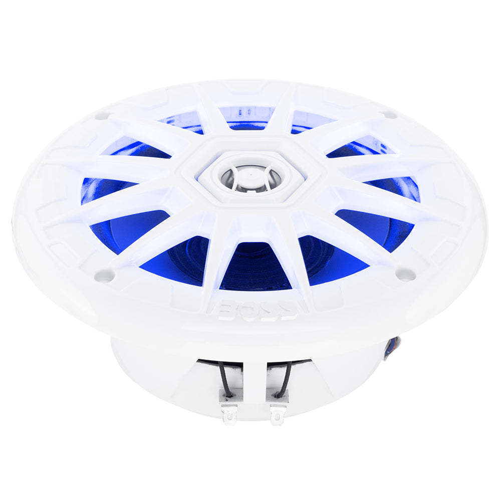 Boss Audio 6.5" MRGB65 Speakers w/RGB Lighting - White - 200W - Deckhand Marine Supply