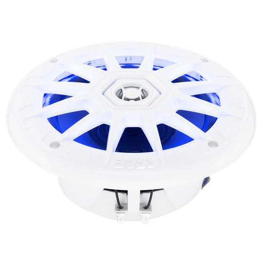 Boss Audio 6.5" MRGB65 Speakers w/RGB Lighting - White - 200W - Deckhand Marine Supply