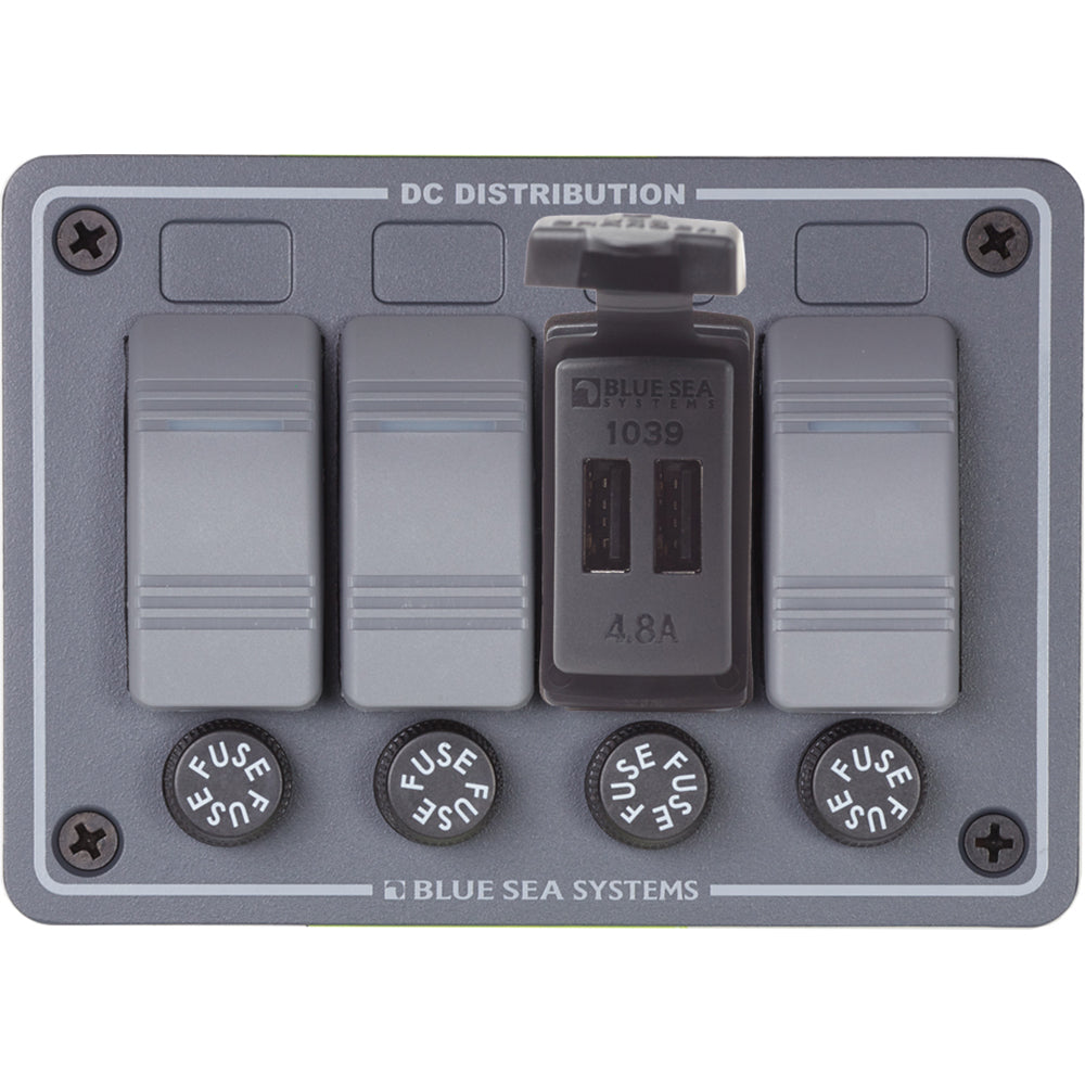 Blue Sea Dual USB Charger - 24V Contura Mount - Deckhand Marine Supply