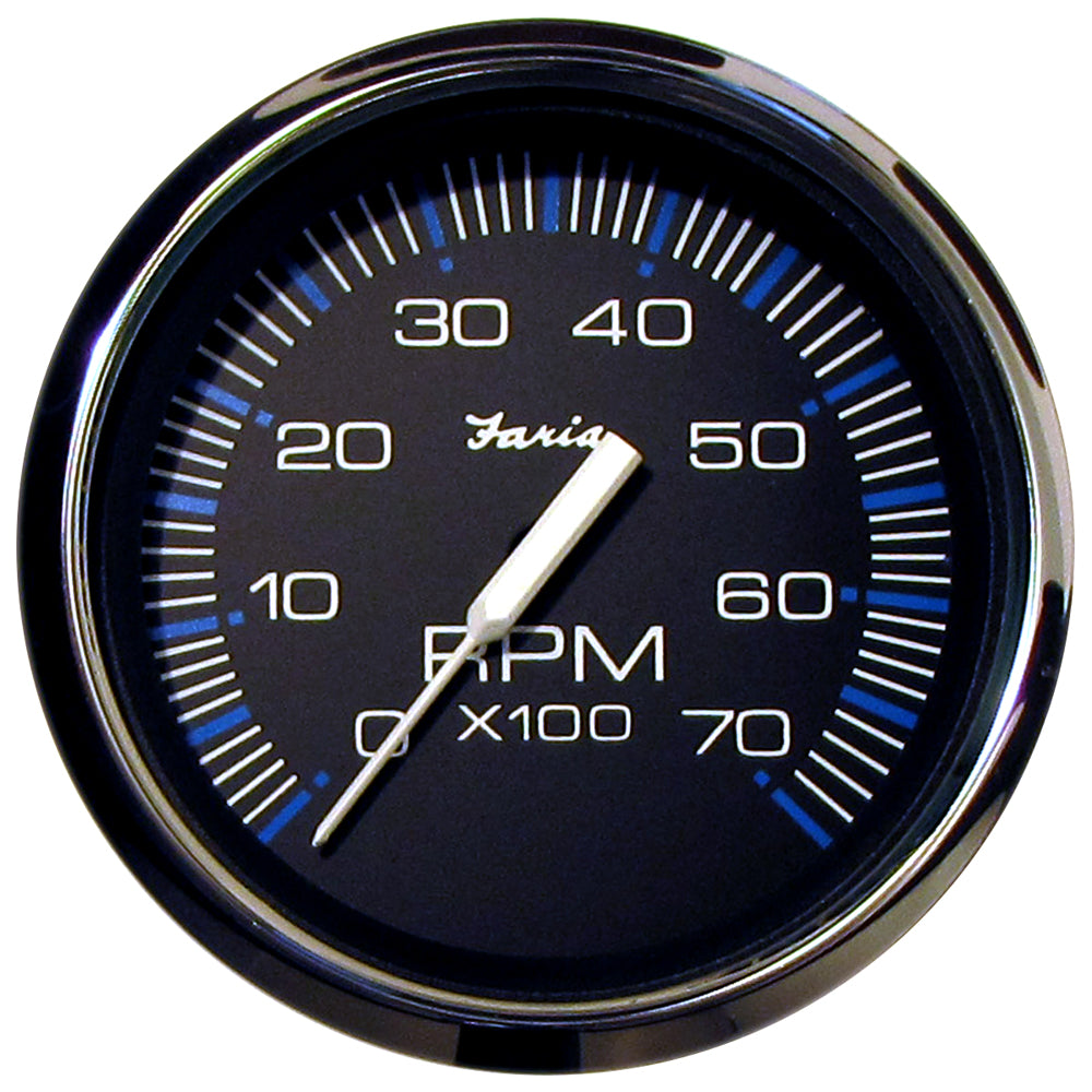 Faria Chesapeake Black 4" Tachometer - 7000 RPM (Gas) (All Outboards) - Deckhand Marine Supply