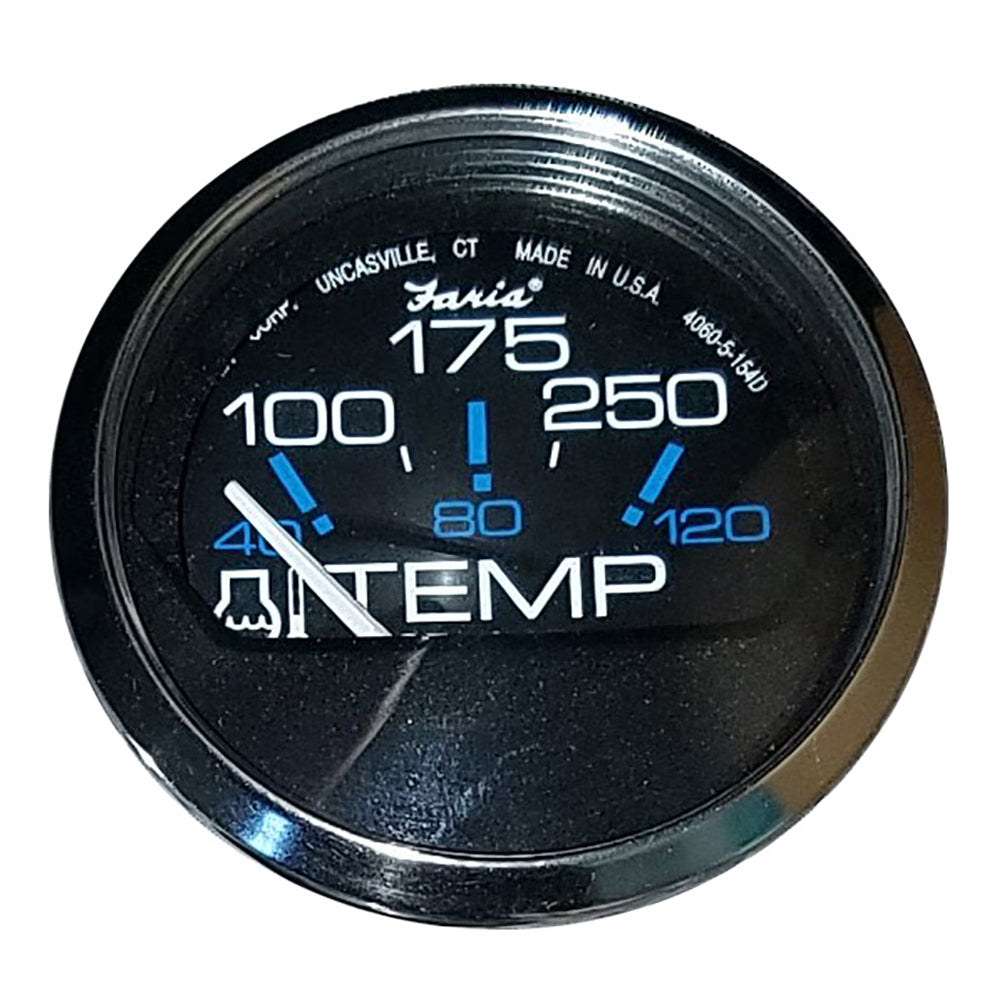 Faria Chesapeake Black 2" Water Temperature Gauge (100-250F) - Deckhand Marine Supply