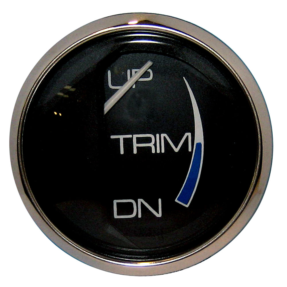 Faria Chesapeake Black 2" Trim Gauge (Mercury / Mariner / Mercruiser / Volvo DP / Yamaha 01 and newer) - Deckhand Marine Supply
