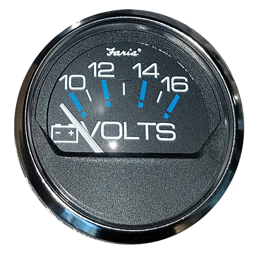 Faria Chesapeake Black 2" Voltmeter (10-16 VDC) - Deckhand Marine Supply