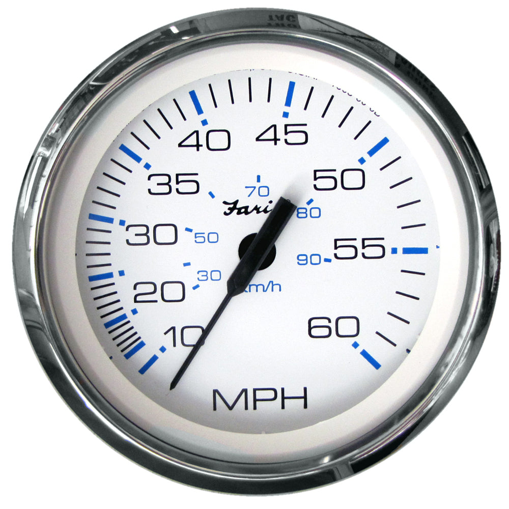 Faria Chesapeake White SS 4" Speedometer - 60MPH (Pitot) - Deckhand Marine Supply
