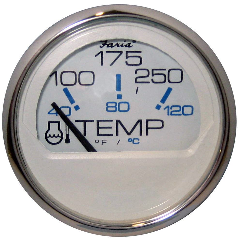 Faria Chesapeake White SS 2" Water Temperature Gauge (100-250 DegreeF) - Deckhand Marine Supply