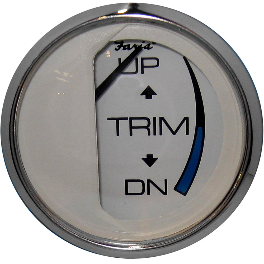 Faria Chesapeake White SS 2" Trim Gauge (J/E/Suzuki Outboard) - Deckhand Marine Supply