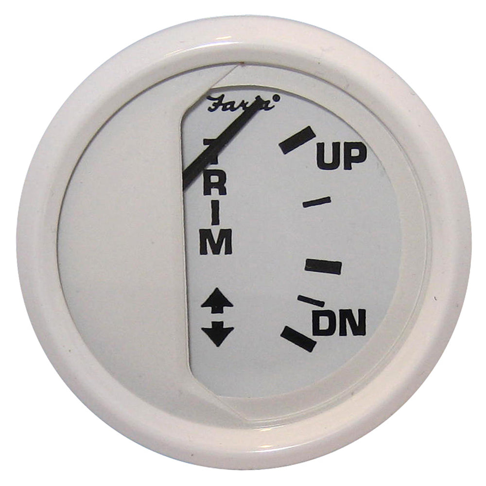 Faria Dress White 2" Trim Gauge (Mercury / Mariner / Mercruiser / Volvo DP / Yamaha 01 and newer) - Deckhand Marine Supply