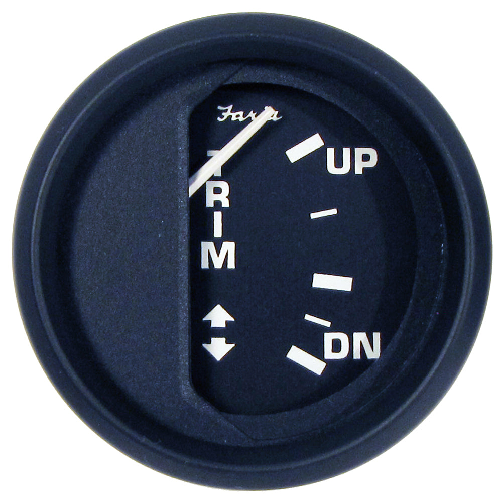 Faria Euro Black 2" Trim Gauge f/ Johnson/Evinrude/Suzuki Outboard - Deckhand Marine Supply