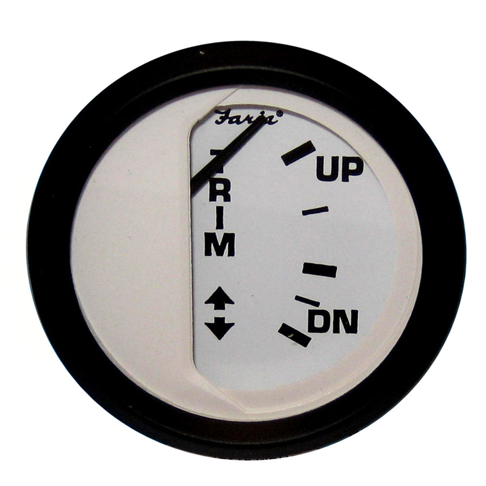 Faria Euro White 2" Trim Gauge f/ Mercury / Mariner /Mercruiser/Volvo DP/ Yamaha 01 and Newer - Deckhand Marine Supply