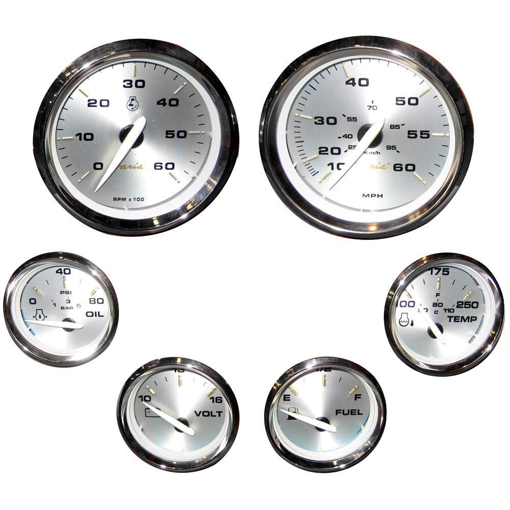 Faria Kronos Boxed Set of 6 Gauges f/ Inboard Motors - Deckhand Marine Supply