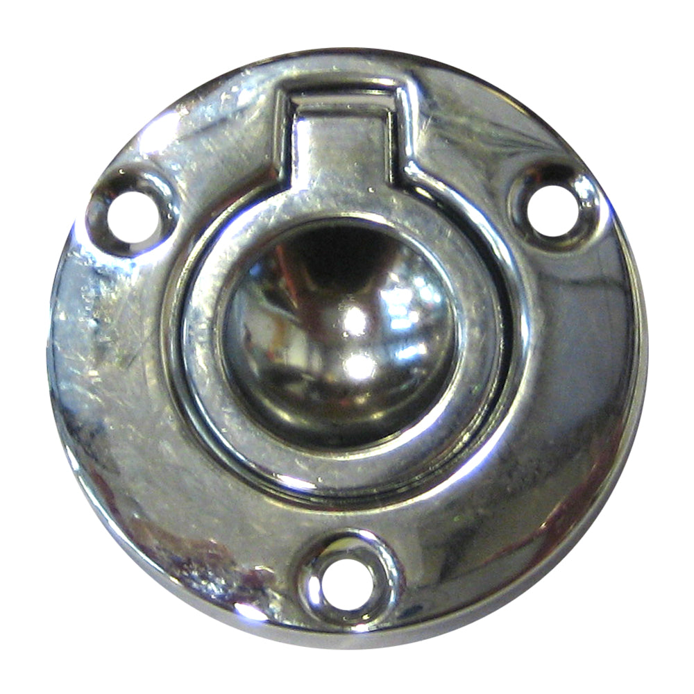 Perko Round Flush Ring Pull - 2" - Chrome Plated Zinc - Deckhand Marine Supply